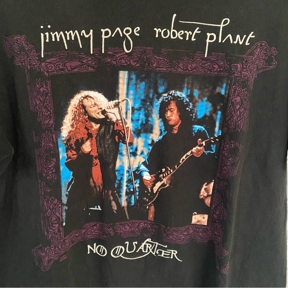 Vintage Jimmy Page Robert Plant No Quarter World Tour 1995 T Shirt - Large - Picture 4 of 10